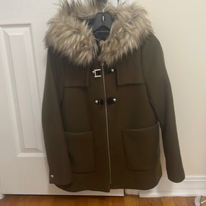 Zara Brown/ Olive Green Coat